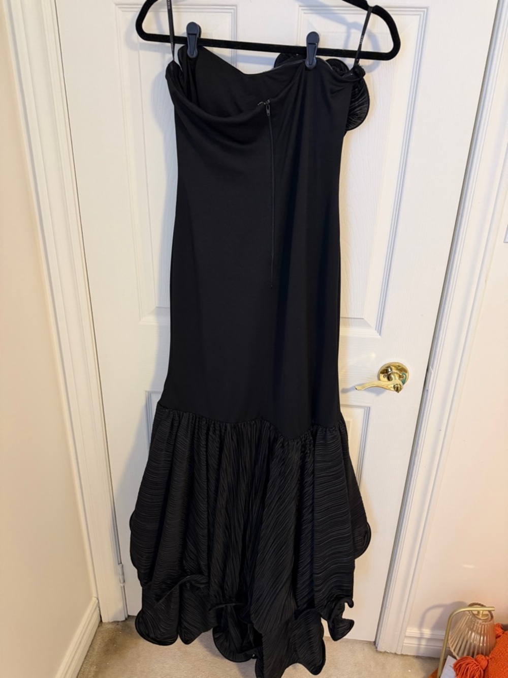 ASOS Black Strapless Mermaid Gown with Sculpted Bow - Picture 3 of 3